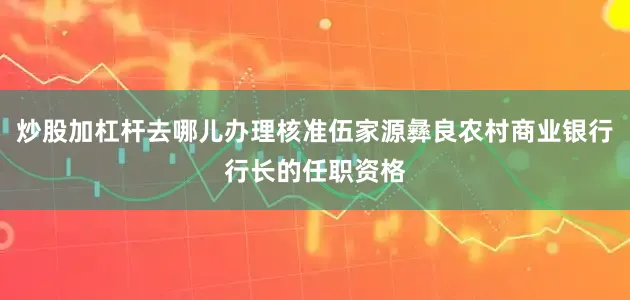 炒股加杠杆去哪儿办理核准伍家源彝良农村商业银行行长的任职资格